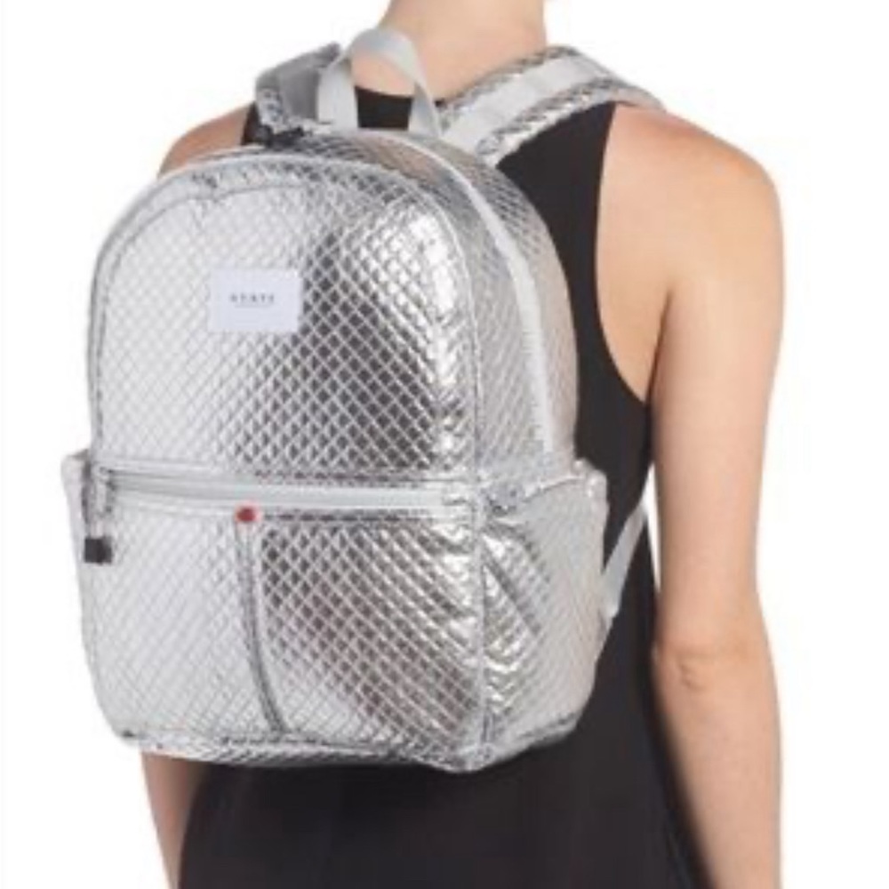 State Silver Small Quilted Backpack - image 1